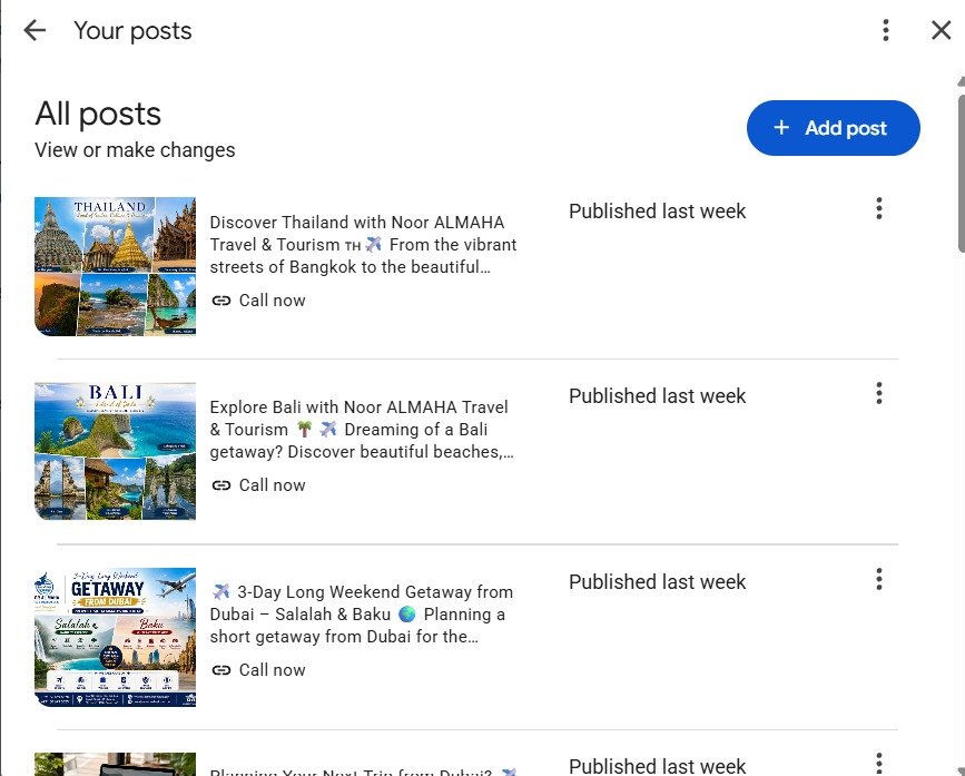 Noor AlMAHA Travel & Tourism Google Business Profile business Posts