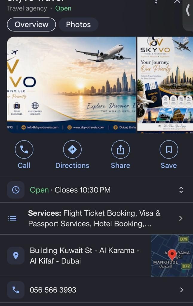 Skyvo Travel Google Business Profile