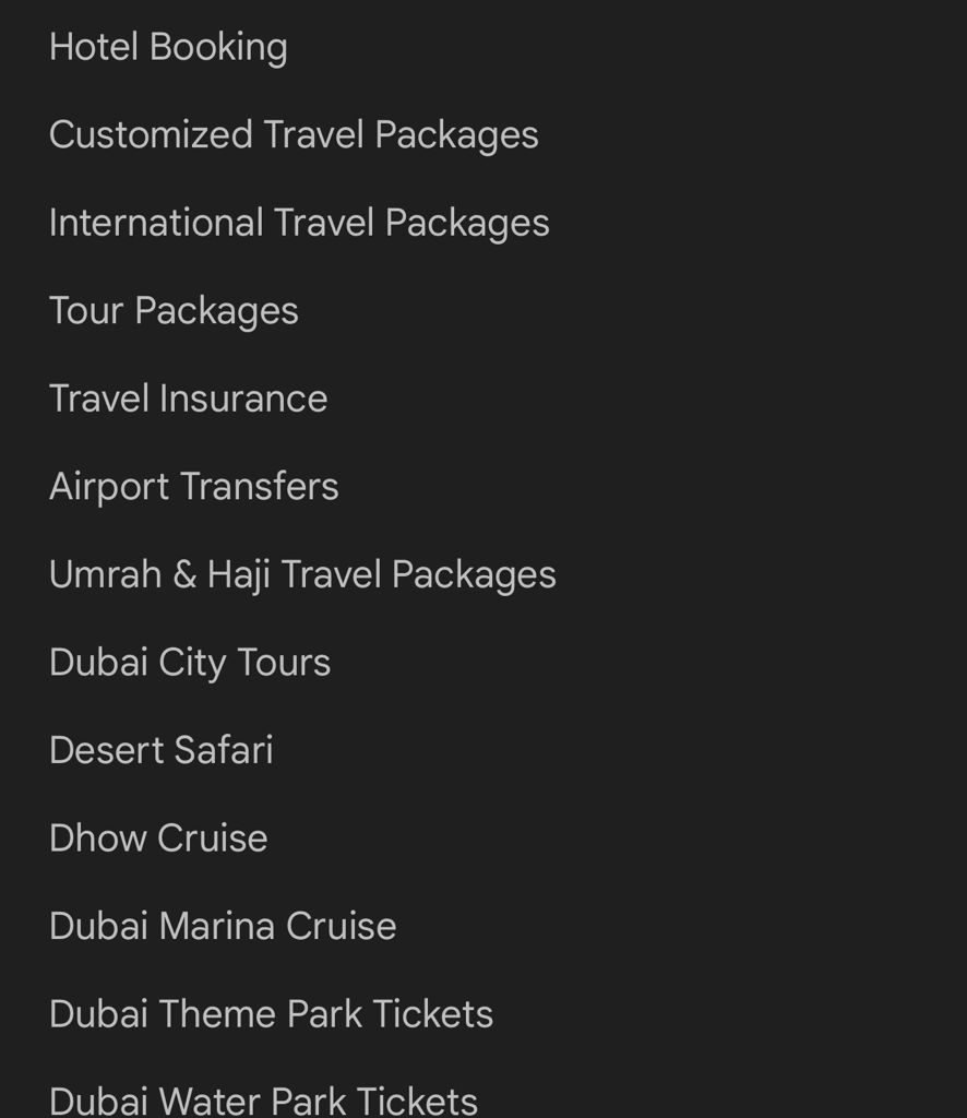 Skyvo Travel Google Business Profile Sevices