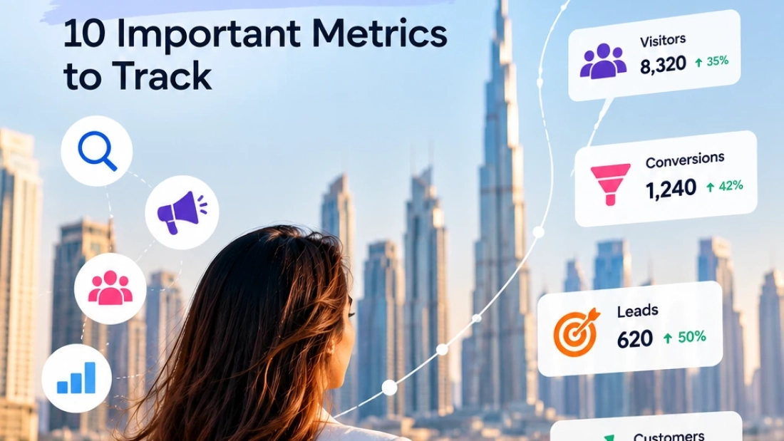 Digital Marketing Metrics for tracking website traffic & conversions